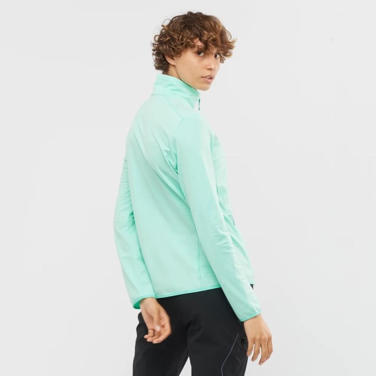 Salomon Essential Lightwarm Full Zip Women's Jackets Turquoise | CA 73U12